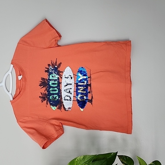 H&m short sleeve orange girls t shirt 10 12 - Picture 2 of 5